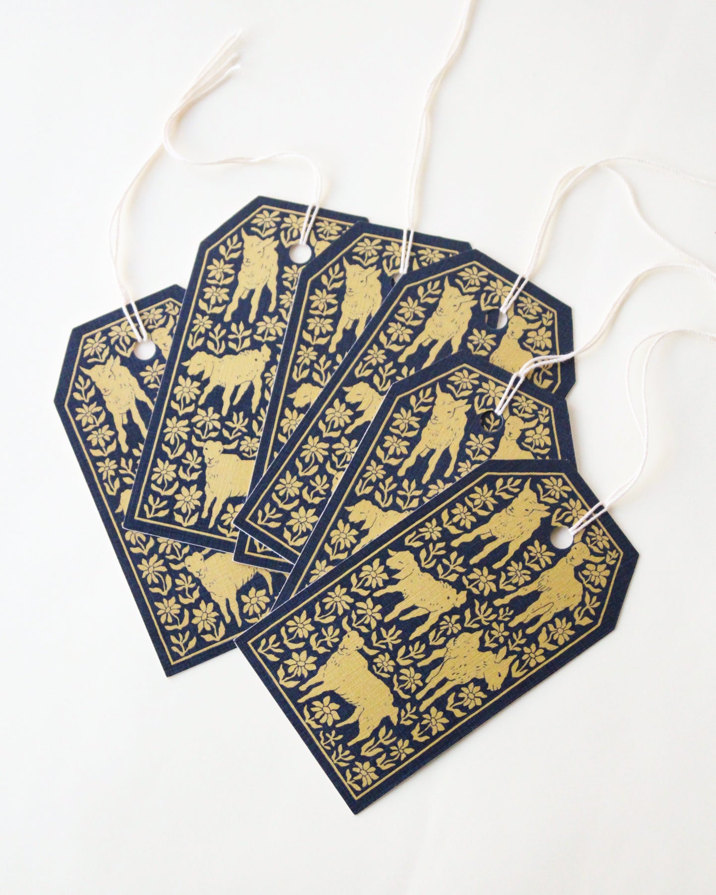 Gift Tags - Goats in Flower Field (PACK OF 6)