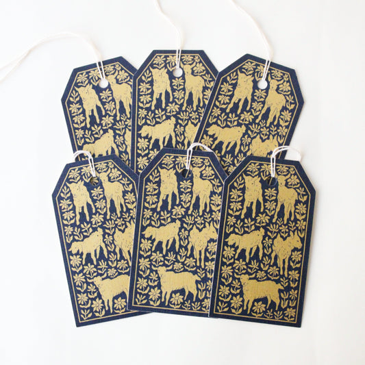 Gift Tags - Goats in Flower Field (PACK OF 6)